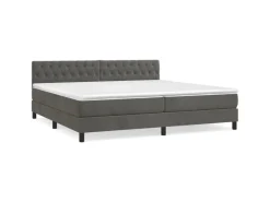 vidaXL Boxspringbett mit Matratze Dunkelgrau 200x200 cm Samt1357756