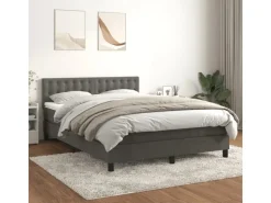 vidaXL Boxspringbett mit Matratze Dunkelgrau 140x200 cm Samt1399197* Betten