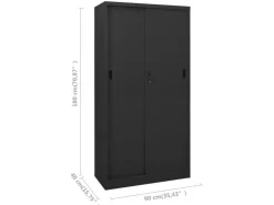 vidaXL Büroschrank mit Schiebetür Anthrazit 90x40x180 cm Stahl Modell 1* Aufbewahrung