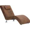 vidaXL Chaiselongue mit Kissen Braun Wildleder-Optik Modell 1* Kissen