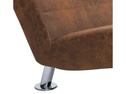 vidaXL Chaiselongue mit Kissen Braun Wildleder-Optik Modell 1* Kissen