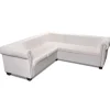 vidaXL Chesterfield Ecksofa 5-Sitzer Kunstleder Weiß