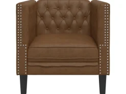 vidaXL Chesterfield-Sessel Braun Kunstleder in Wildleder-Optik 2164395* Sessel