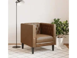 vidaXL Chesterfield-Sessel Braun Kunstleder in Wildleder-Optik 2164395* Sessel