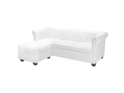 vidaXL Chesterfield-Sofa L-Form Kunstleder Weiß* Sofas