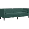 vidaXL Chesterfield-Sofa mit Nackenrollen 3-Sitzer Dunkelgrün Samt 2144774* Sofas