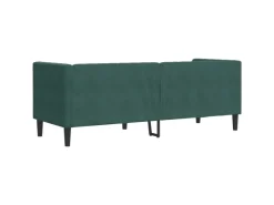 vidaXL Chesterfield-Sofa mit Nackenrollen 3-Sitzer Dunkelgrün Samt 2144774* Sofas