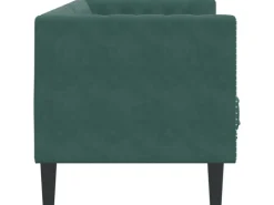 vidaXL Chesterfield-Sofa mit Nackenrollen 3-Sitzer Dunkelgrün Samt 2144774* Sofas