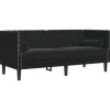 vidaXL Chesterfield-Sofa mit Nackenrollen 2-Sitzer Schwarz Samt 2144771