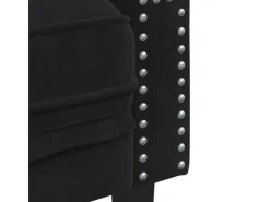vidaXL Chesterfield-Sofa mit Nackenrollen 2-Sitzer Schwarz Samt 2144771
