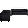 vidaXL Chesterfield-Sofas 2-Sitzer und 3-Sitzer Kunstleder Schwarz* Sofas