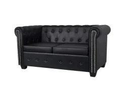 vidaXL Chesterfield-Sofas 2-Sitzer und 3-Sitzer Kunstleder Schwarz* Sofas