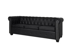vidaXL Chesterfield-Sofas 2-Sitzer und 3-Sitzer Kunstleder Schwarz* Sofas
