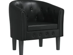 vidaXL Clubsessel Schwarz Kunstleder Modell 2* Sessel
