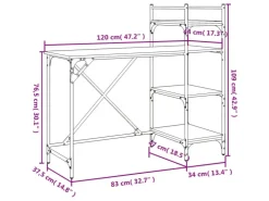 vidaXL Computertisch mit Regal 120x47x109 cm 836213* Weitere Regale