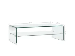 vidaXL Couchtisch Transparent 98×45×31 cm Hartglas 284745