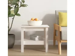 vidaXL Couchtisch 45x45x40 cm Massivholz Kiefer 814265* Regal Weiß|Regale Massivholz