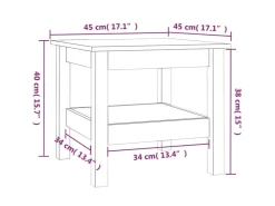 vidaXL Couchtisch 45x45x40 cm Massivholz Kiefer 814265* Regal Weiß|Regale Massivholz
