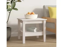 vidaXL Couchtisch 45x45x40 cm Massivholz Kiefer 814265* Regal Weiß|Regale Massivholz