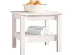 vidaXL Couchtisch 45x45x40 cm Massivholz Kiefer 814265* Regal Weiß|Regale Massivholz