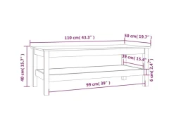 vidaXL Couchtisch 110x50x40 cm Massivholz Kiefer 814274
