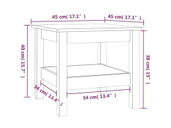vidaXL Couchtisch 45x45x40 cm Massivholz Kiefer