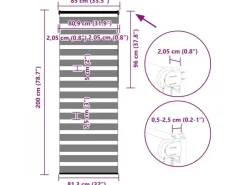 vidaXL Doppelrollo 85x200 cm Stoffbreite 80,9 cm Polyester 4014154