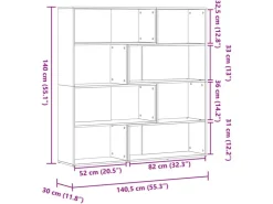 vidaXL Eck-Bücherregal 4 Etagen Artisan-Eiche 85x85x140 Holzwerkstoff