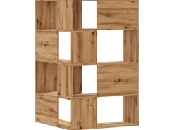 vidaXL Eck-Bücherregal 4 Etagen Artisan-Eiche 85x85x140 Holzwerkstoff