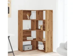 vidaXL Eck-Bücherregal 4 Etagen Artisan-Eiche 85x85x140 Holzwerkstoff