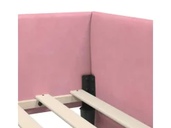vidaXL Eckbettgestell mit Kopfteil 100 x 200 cm Stoff 42016094* Betten