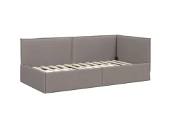 vidaXL Eckbettgestell mit Kopfteil 100 x 200 cm Stoff 42016476