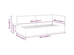 vidaXL Eckbettgestell mit Kopfteil 100 x 200 cm Stoff 42016476