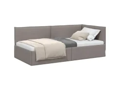 vidaXL Eckbettgestell mit Kopfteil 100 x 200 cm Stoff 42016476