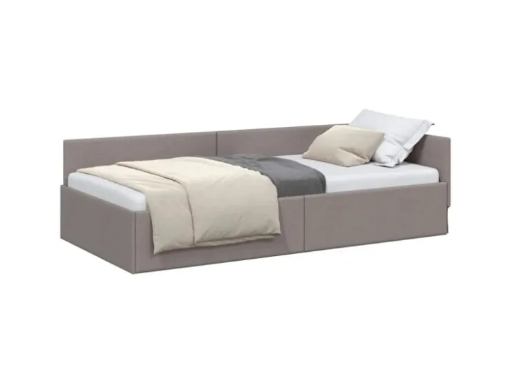 vidaXL Eckbettgestell mit Kopfteil 100 x 200 cm Stoff 42016056* Betten