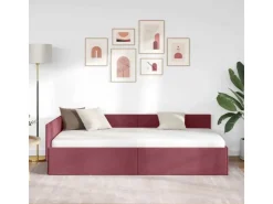 vidaXL Eckbettgestell mit Kopfteil 90 x 200 cm Stoff 42016046