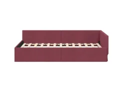 vidaXL Eckbettgestell mit Kopfteil 90 x 200 cm Stoff 42016046