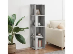 vidaXL Eckregal Grau Sonoma 33x33x132 cm Holzwerkstoff