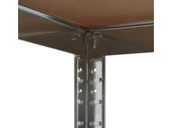 vidaXL Eckregal mit 5 Böden n Stahl & Holzwerkstoff 144264