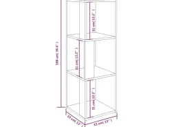 vidaXL Eckregal Weiß 33x33x100 cm Holzwerkstoff* Bücherregale|Eckregale