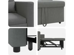 vidaXL Einzel-Schlafsofa mit Rädern 90 x 165 x 87 cm Stoff 42002685