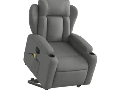 vidaXL Elektrischer Massagesessel mit Aufstehhilfe Dunkelgrau Stoff Modell 6* Sessel