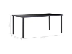 vidaXL Esstisch Schwarz 180 x 90 x 75 cm Hartglas Metall* Tische