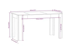 vidaXL Esstisch Schwarz 140x74,5x76 cm Holzwerkstoff