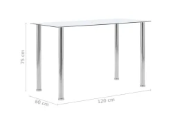 vidaXL Esstisch Transparent 120 x 60 x 75 cm Hartglas* Tische