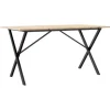 vidaXL Esstisch X-Gestell 140x80x75 cm Massivholz Kiefer und Gusseisen