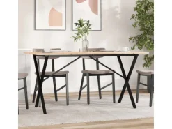 vidaXL Esstisch X-Gestell 140x80x75 cm Massivholz Kiefer und Gusseisen