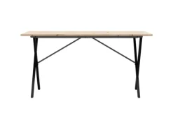 vidaXL Esstisch X-Gestell 140x80x75 cm Massivholz Kiefer und Gusseisen