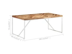 vidaXL Esstisch 180x90x76 cm Akazie und Mango Massivholz mit natürlichem Finish* Mosaik