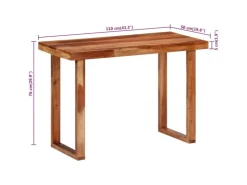 vidaXL Esstisch 110x50x76 cm Massivholz Akazie